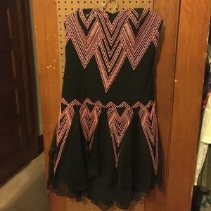 Free People Black Strapless Flapper Inspired Dress